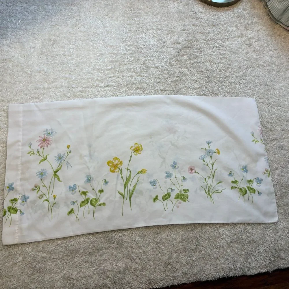 King Pillowcase Cottage core Wildflowers